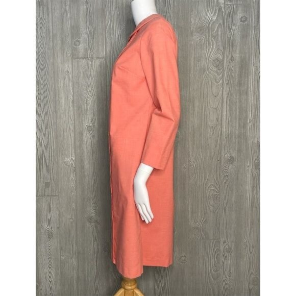 Vintage jeri Ann coral pink / orange dress with button front retro 50s mrs maise - Picture 4 of 9